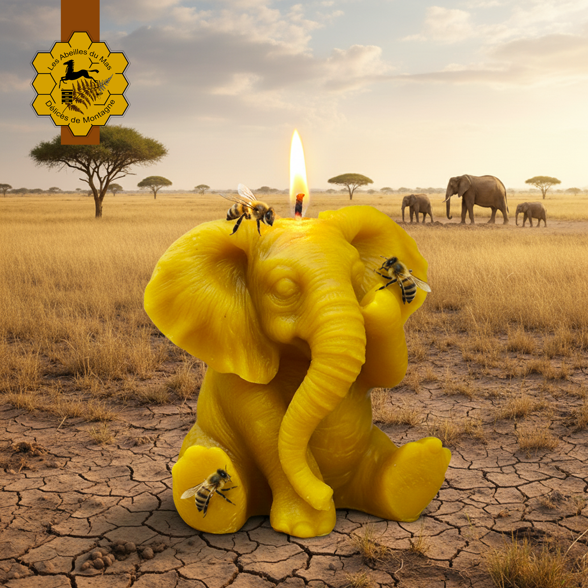 Bougie Miel Elephant