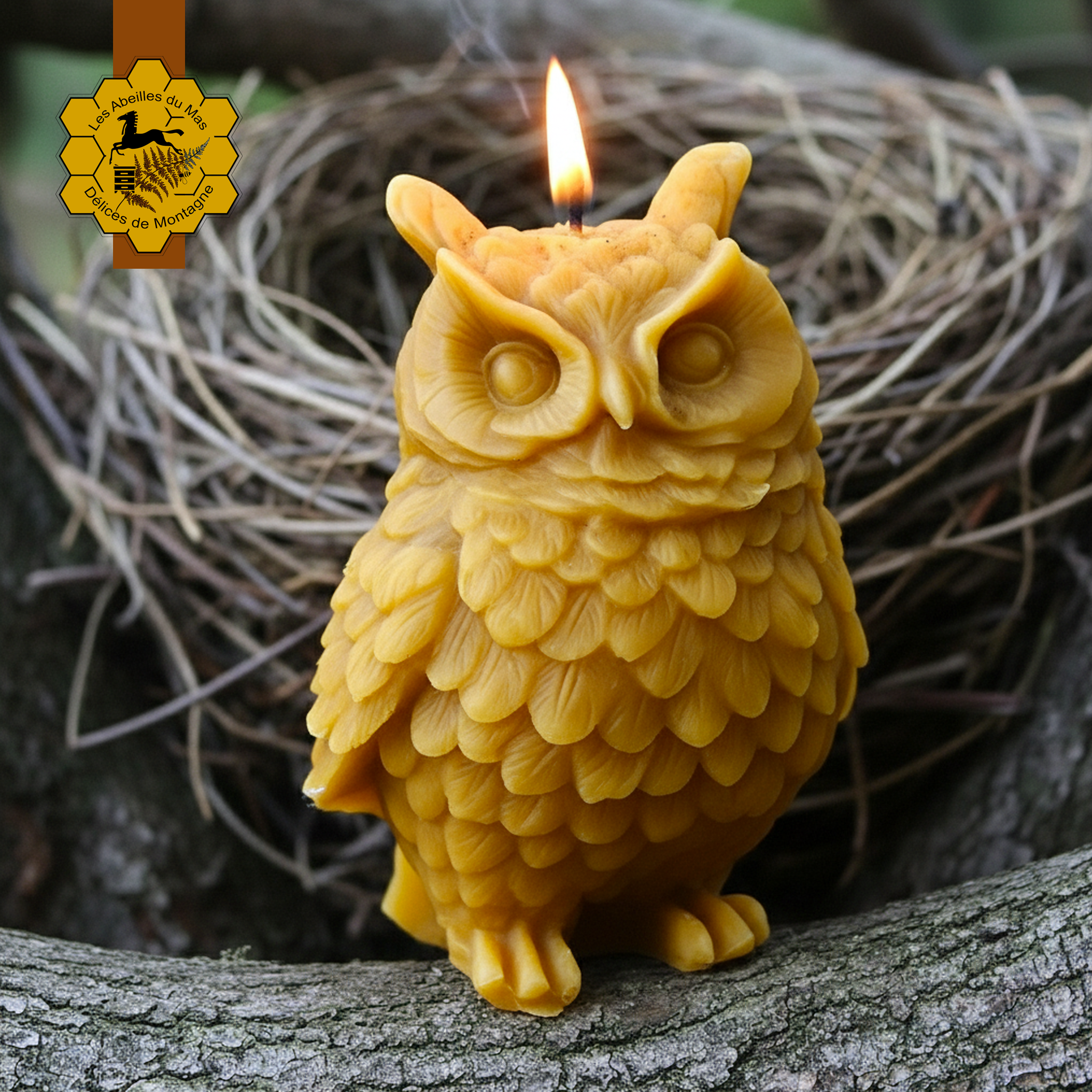 Bougie Miel Grand Hibou