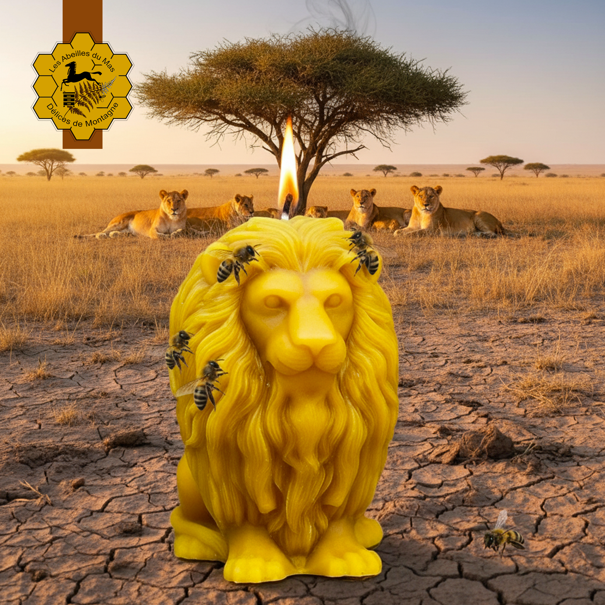 Bougie Miel Lion