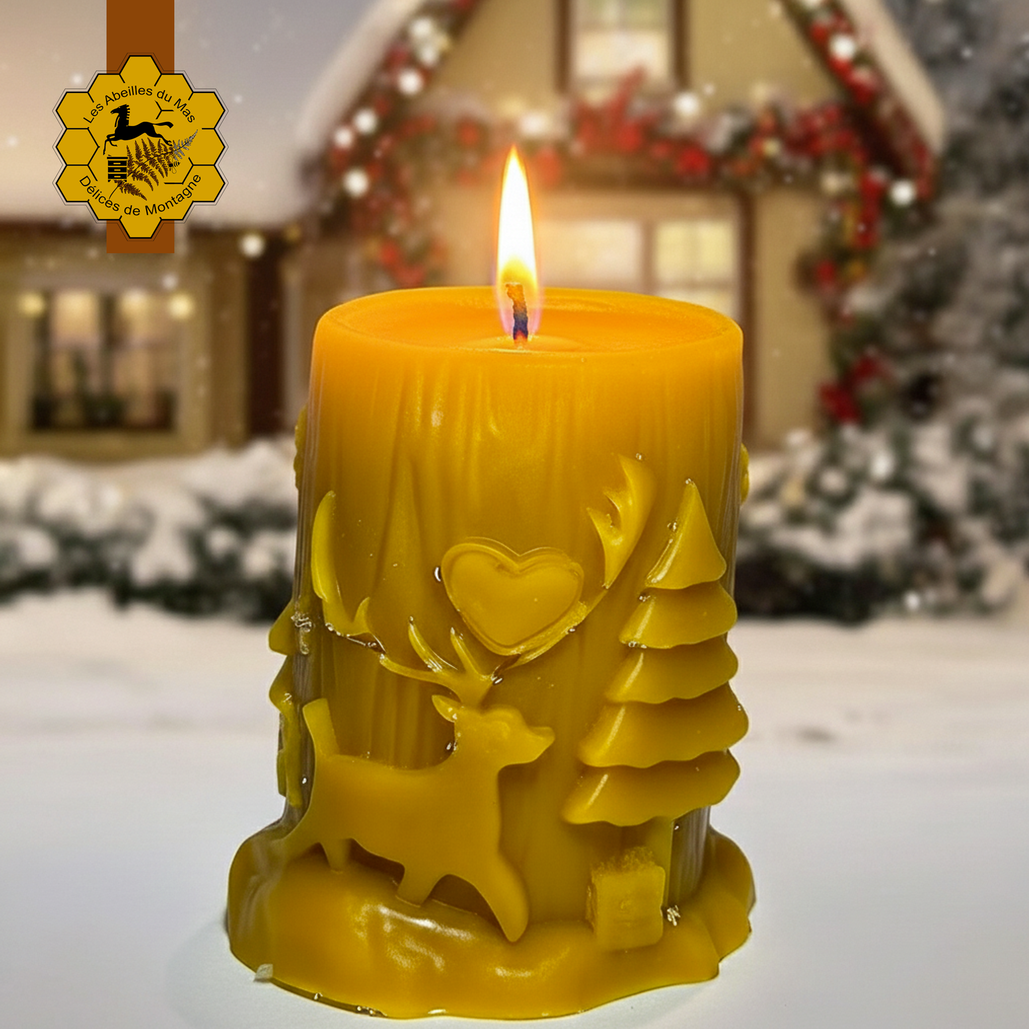 Bougie Miel Cadeaux Noël