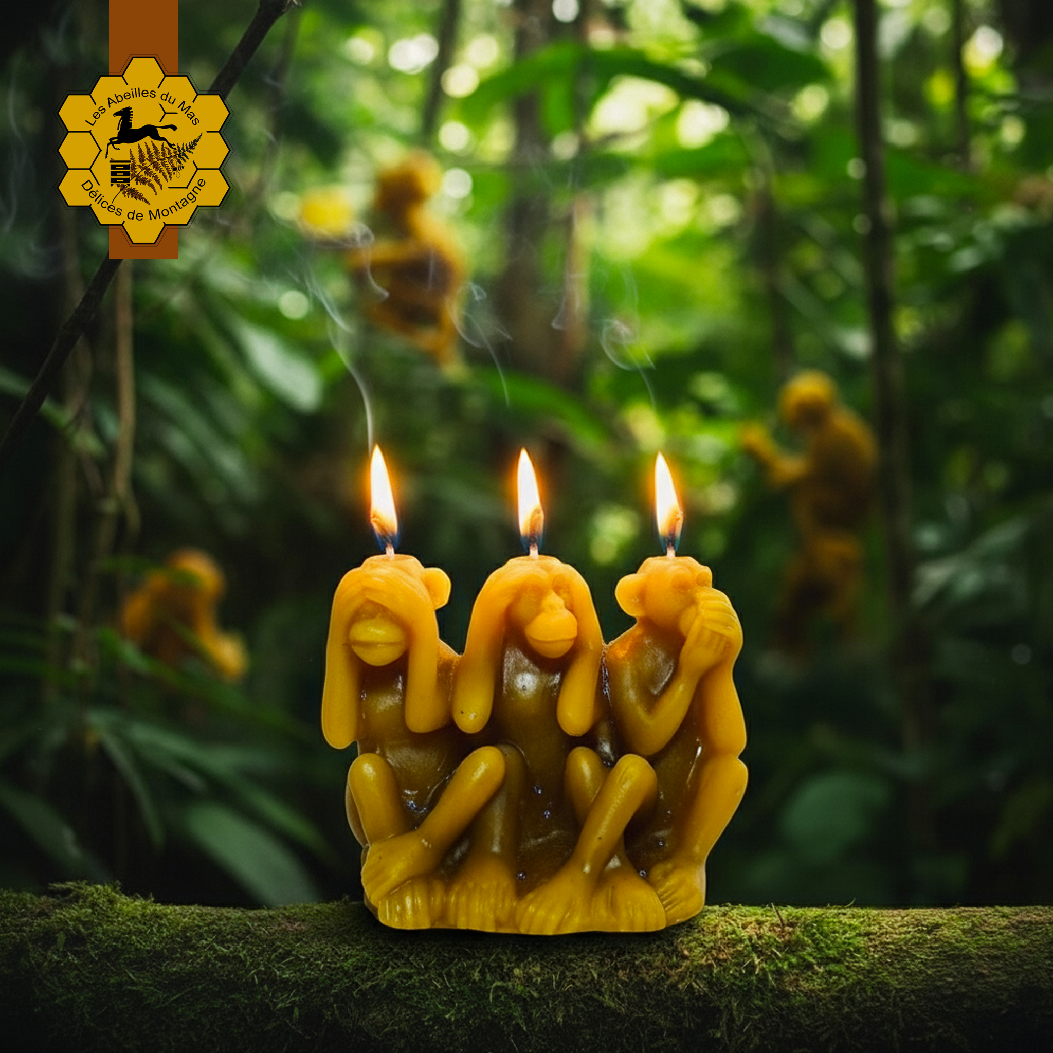 Bougie Miel 3 Singes