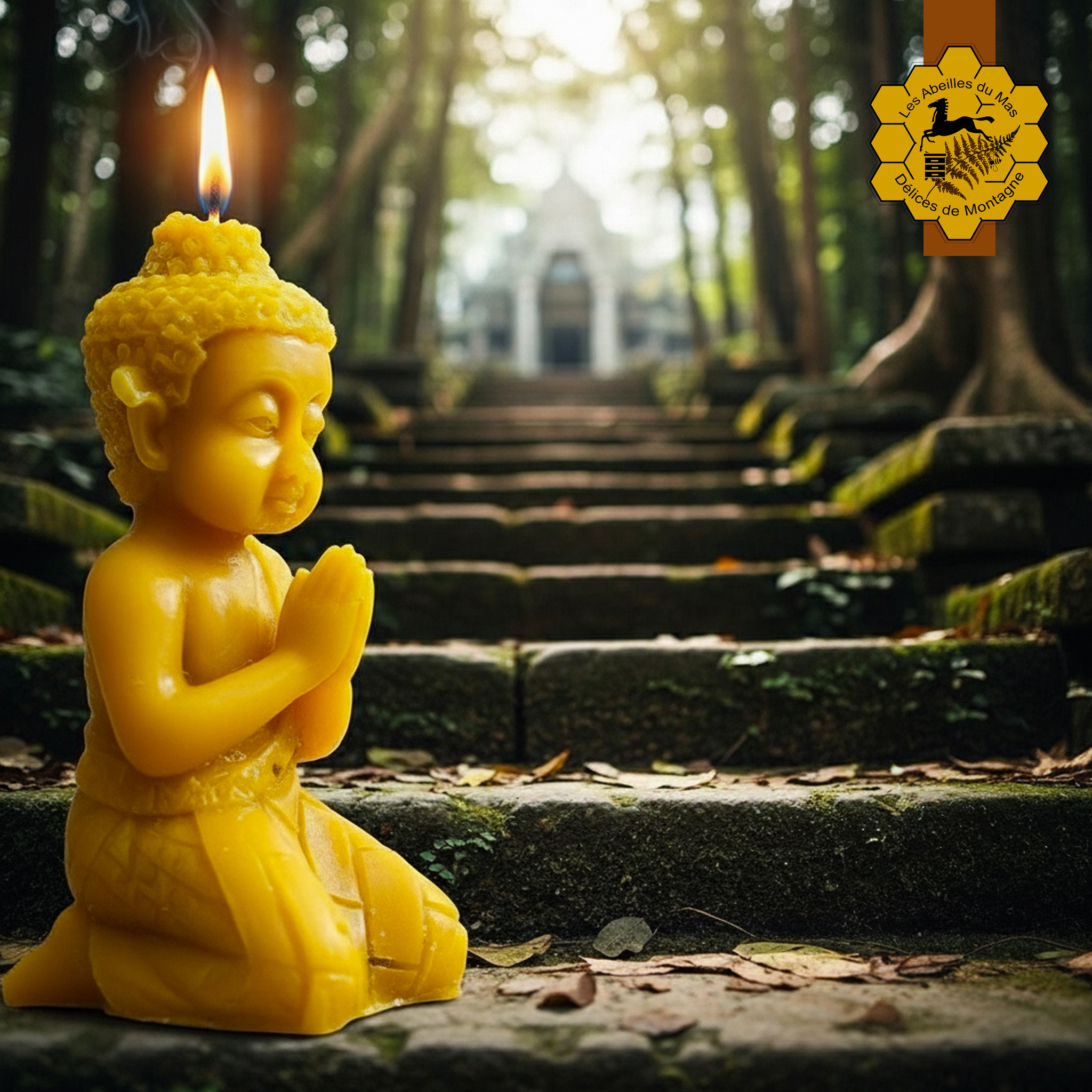Bougie Miel Statue Boudda