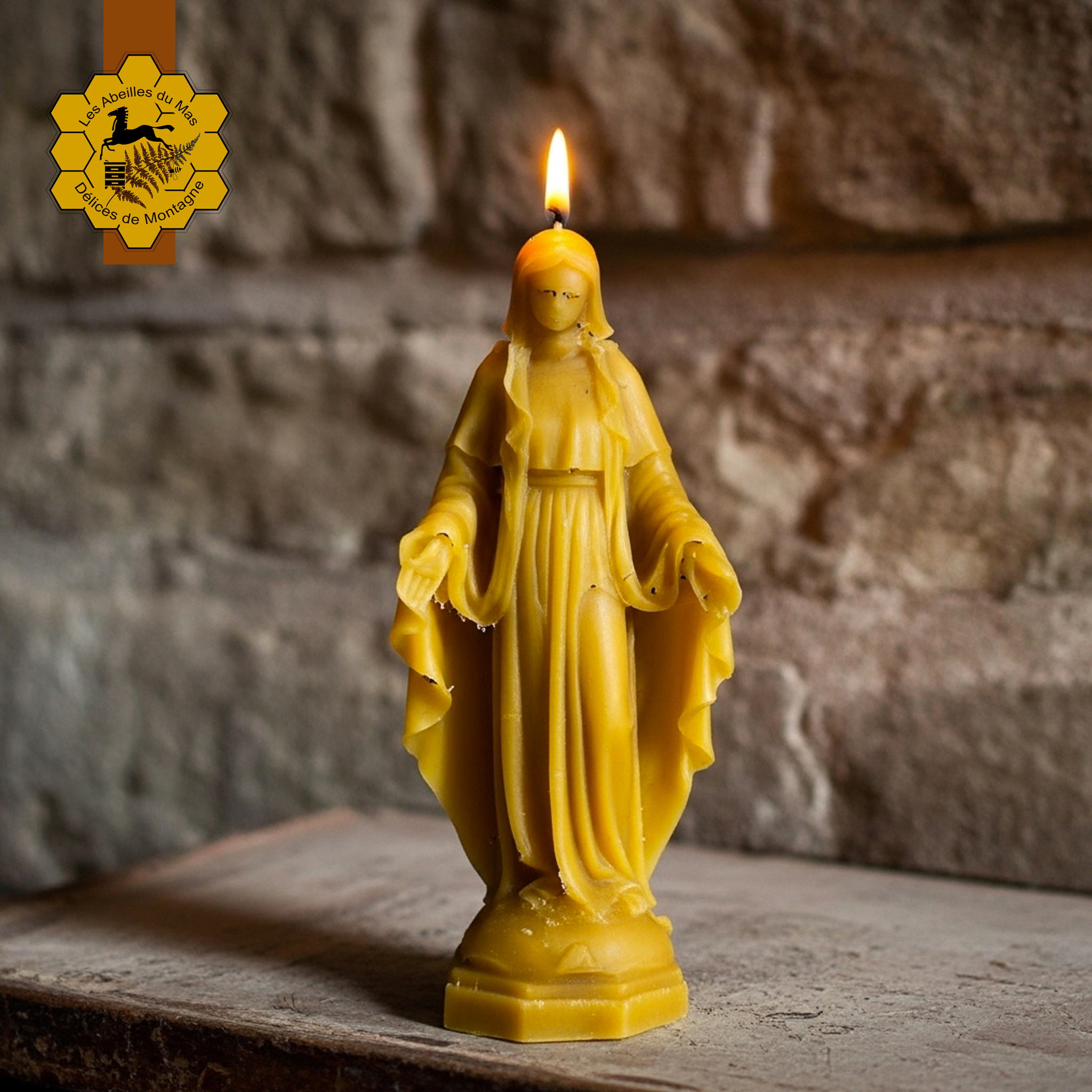 Bougie Miel Statue Marie