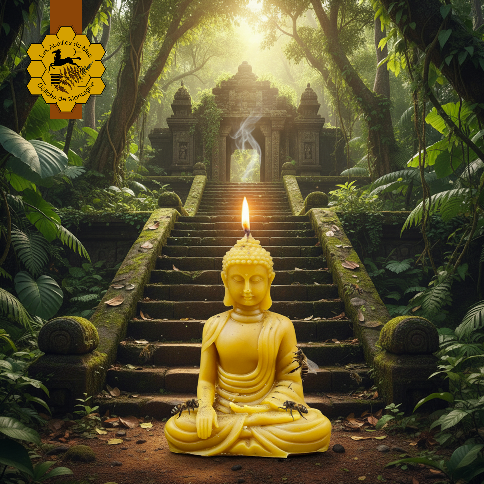 Bougie Miel Statue du Temple