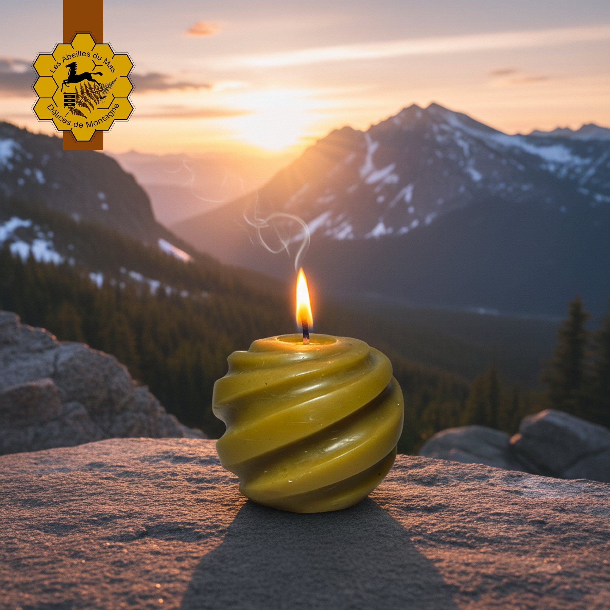 Bougie Miel grande spirale